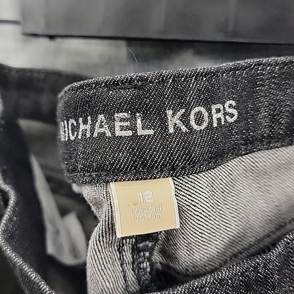 Michael Kors NWT black stretch denim JEANS MSRP $99 rhinestones women's SZ 12 - Picture 6 of 9